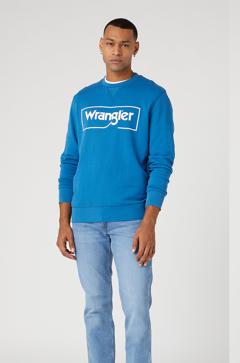 Sudadera Wrangler Frame Logo Crew Deep Water