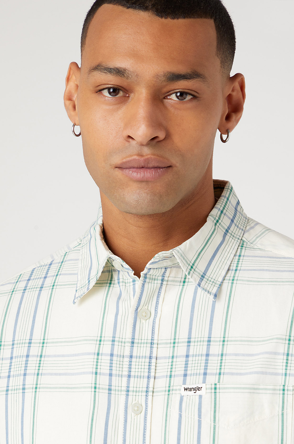 Camisa Wrangler Ss 1 Pkt Shirt Captains Blue