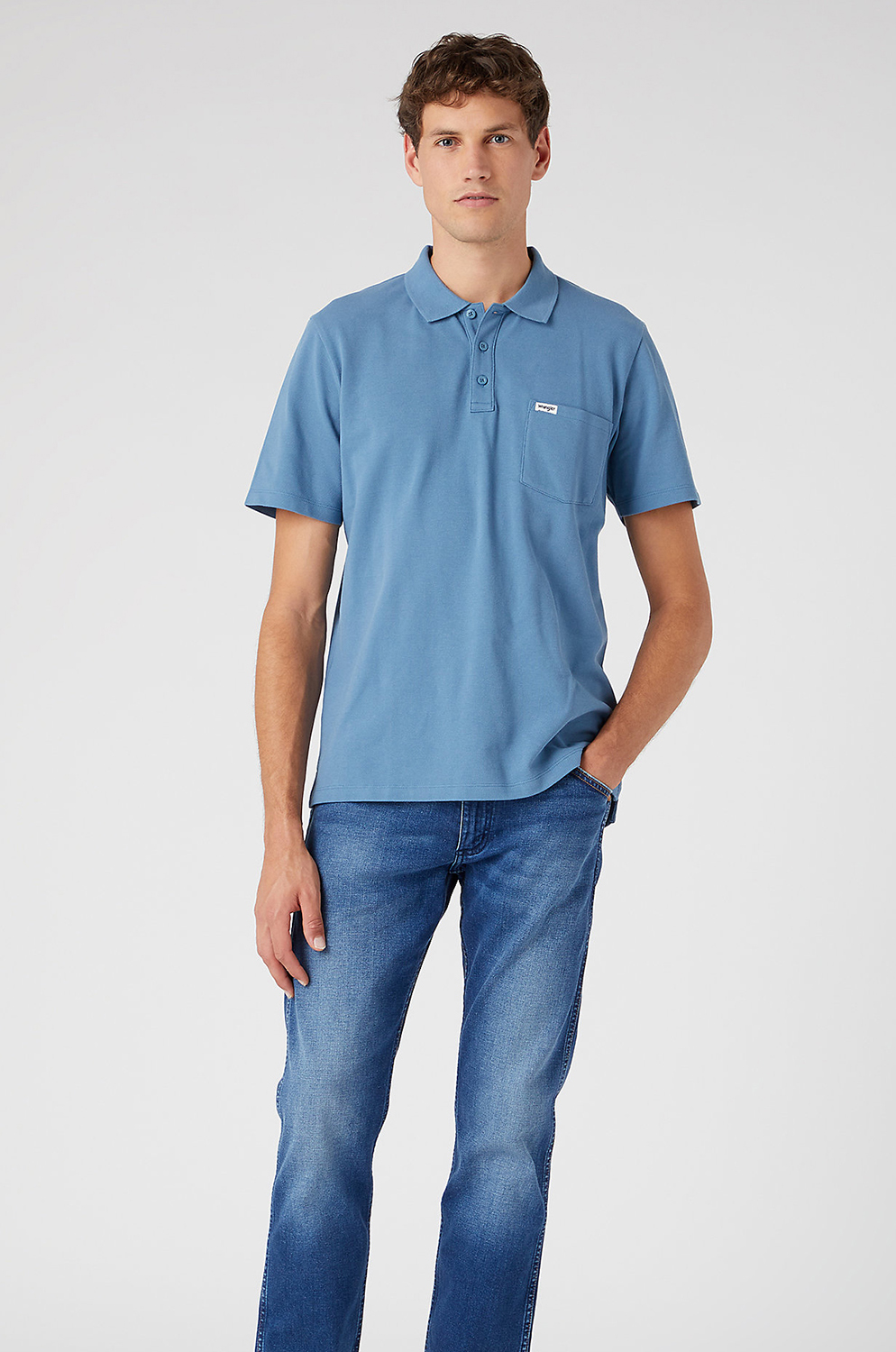 Camisero Wrangler Polo Shirt Captains Blue