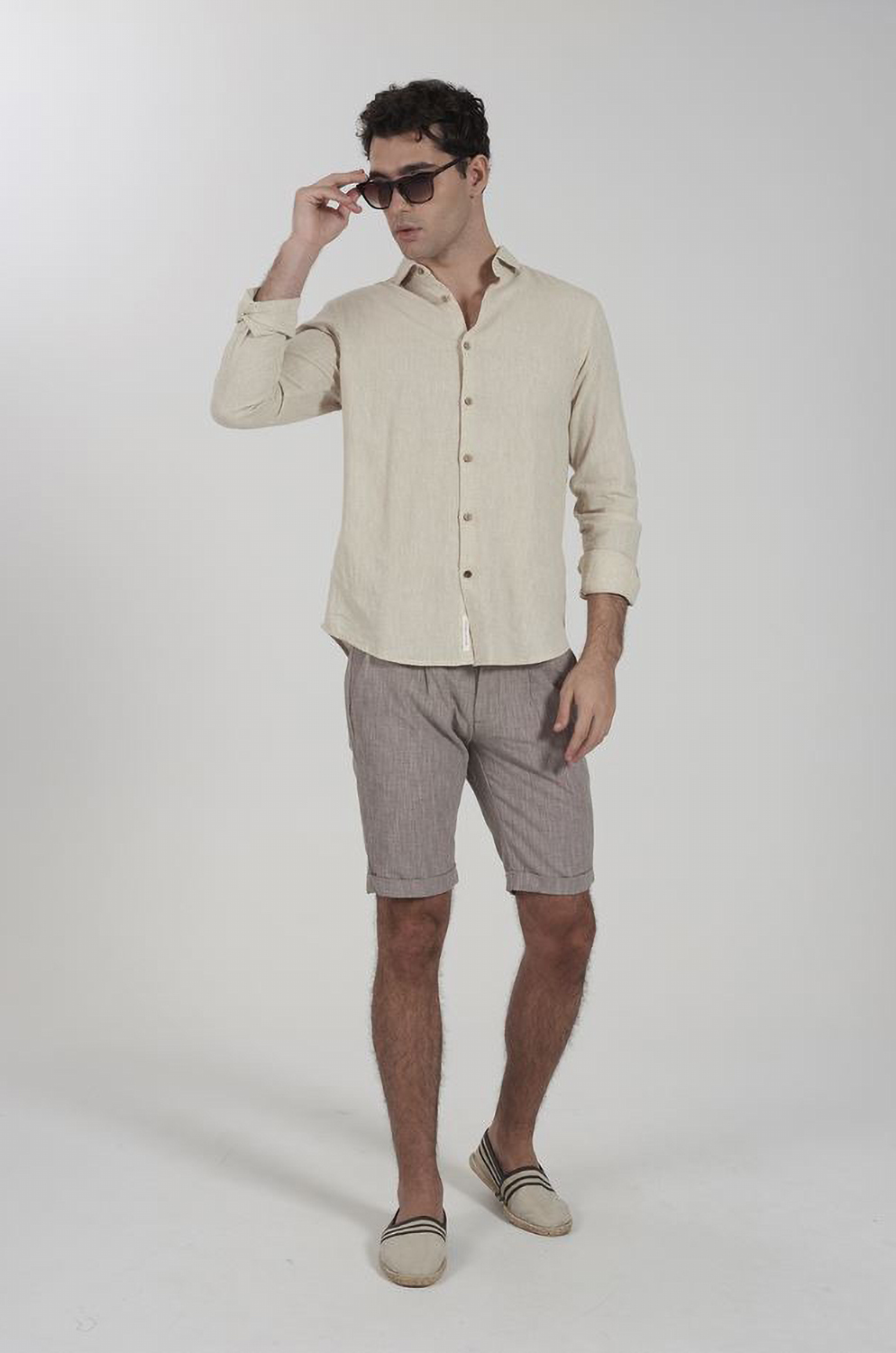 Camisa Yes Zee Mod C505 Beig