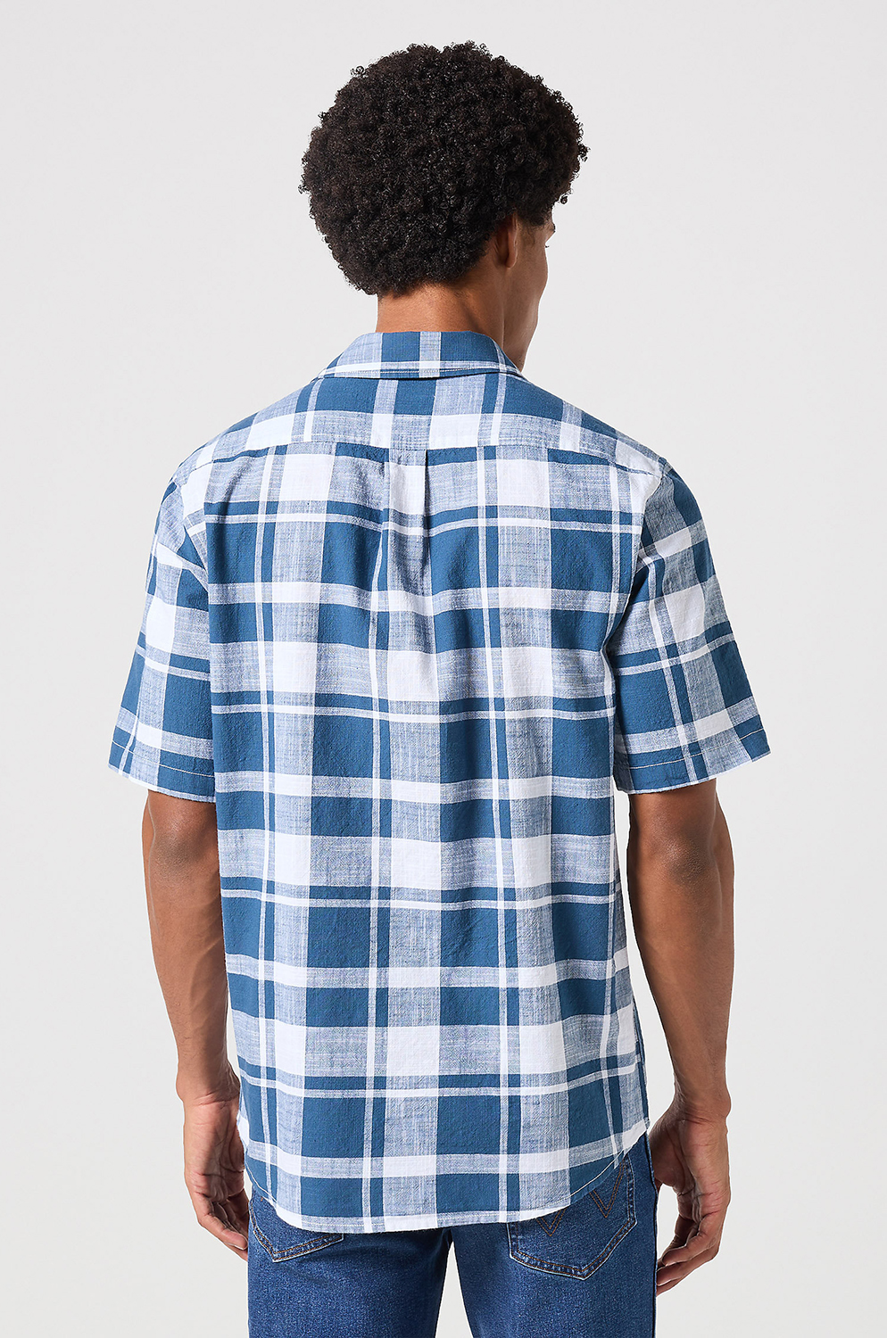 Camisa Wrangler Ss 1 Pkt Shirt Blue