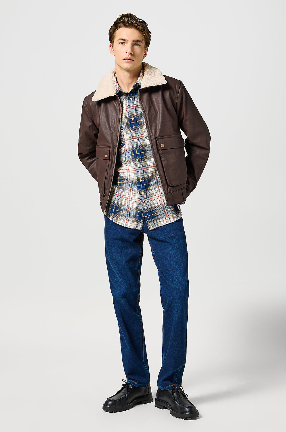 Camisa Wrangler Western Shirt Navy Red