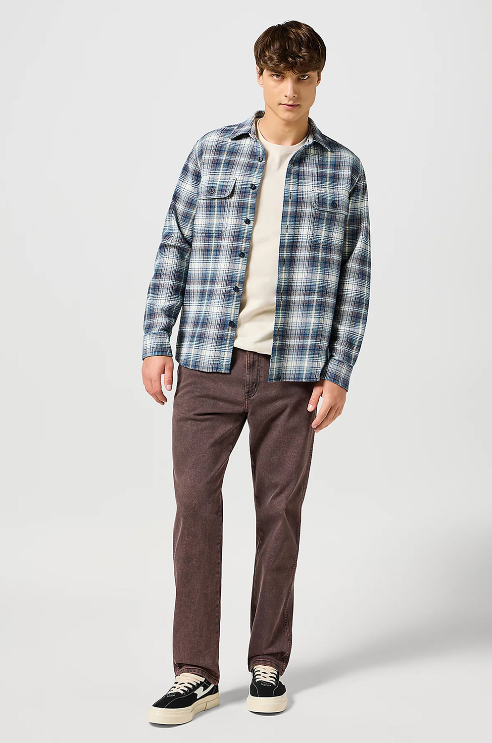 Camisa Wrangler 2Pkt Shirt  Bleu Grey