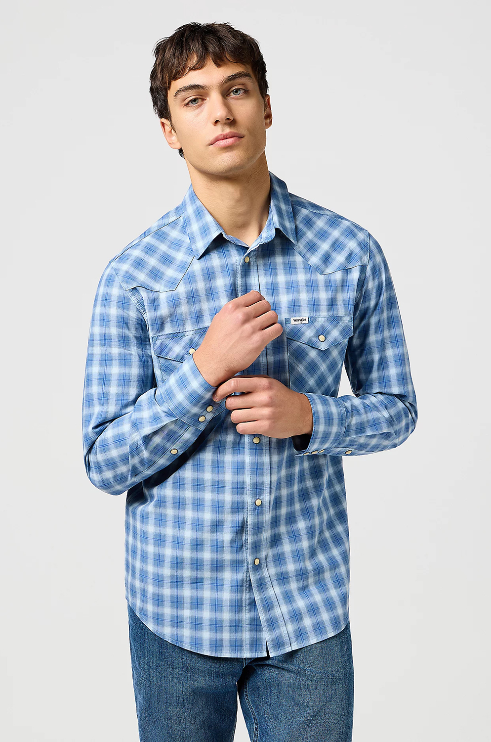 Camisa Wrangler Western Shirt Blue
