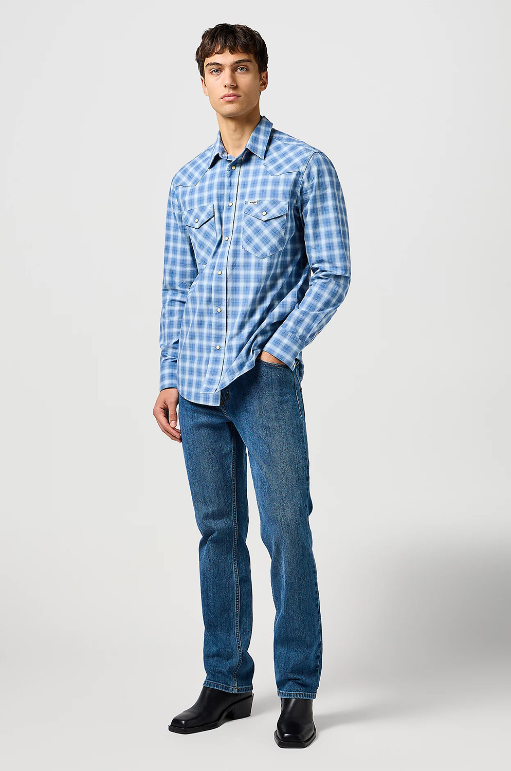 Camisa Wrangler Western Shirt Blue
