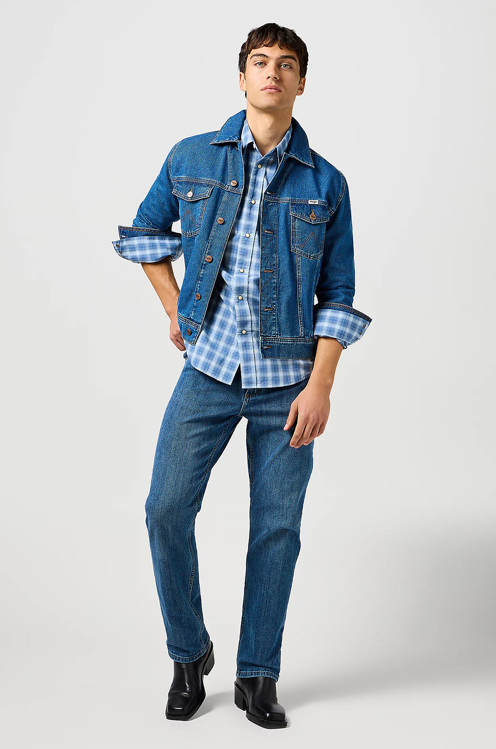 Camisa Wrangler Western Shirt Blue