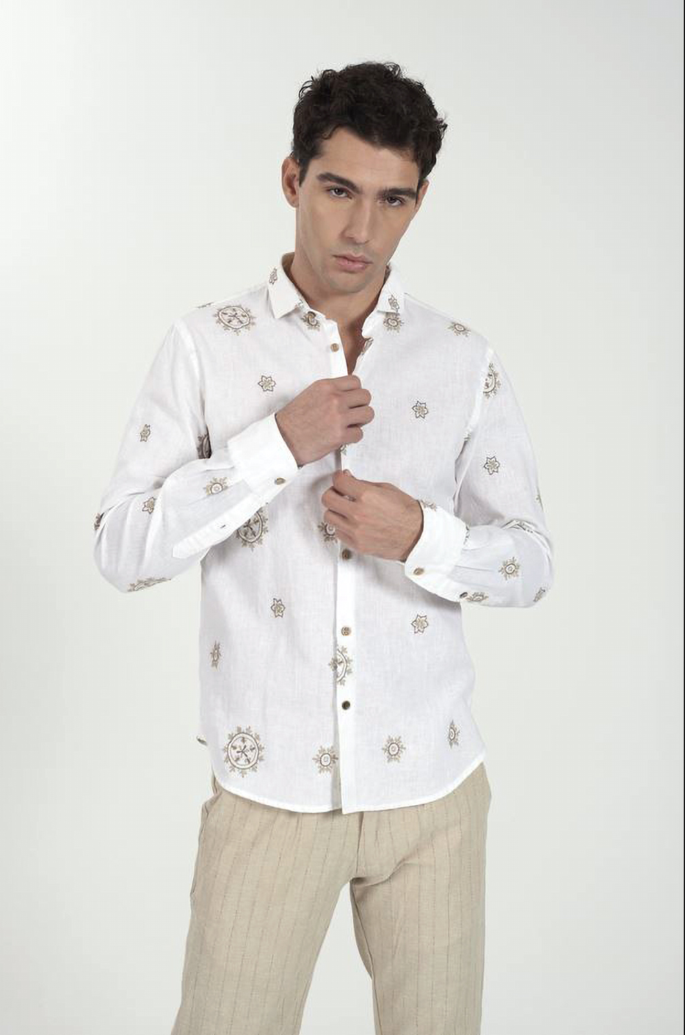 Camisa Yes Zee estampada col crudo