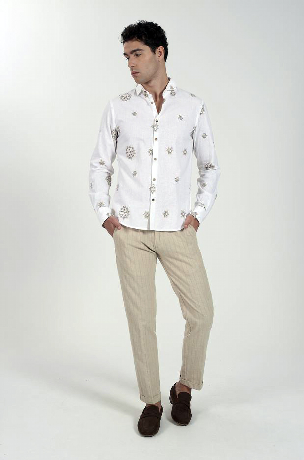 Camisa Yes Zee estampada col crudo