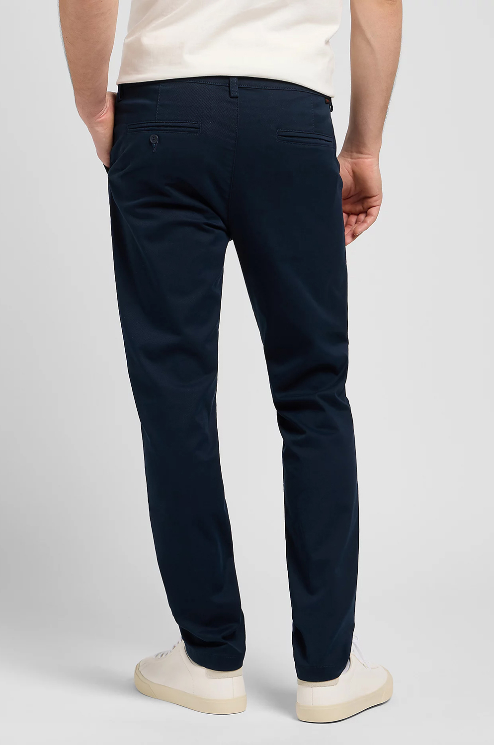 Chino Lee Slim Rivet Navy