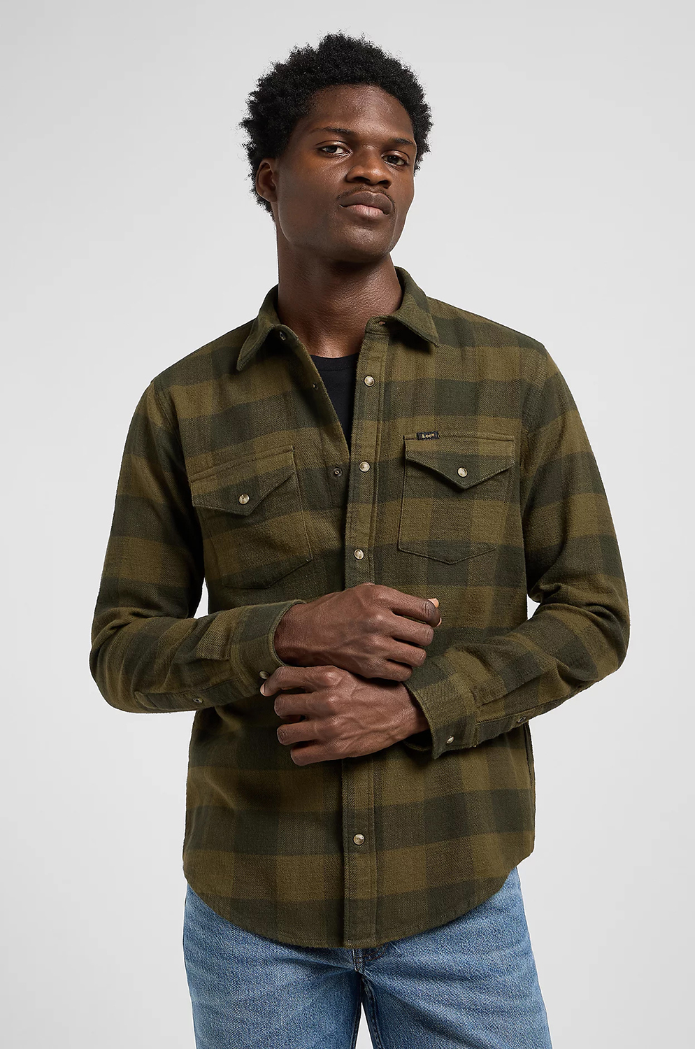 Camisa Lee CleanWestern Shirt Army
