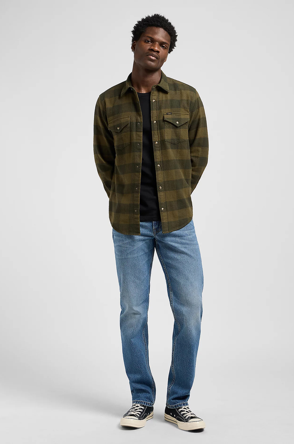 Camisa Lee CleanWestern Shirt Army