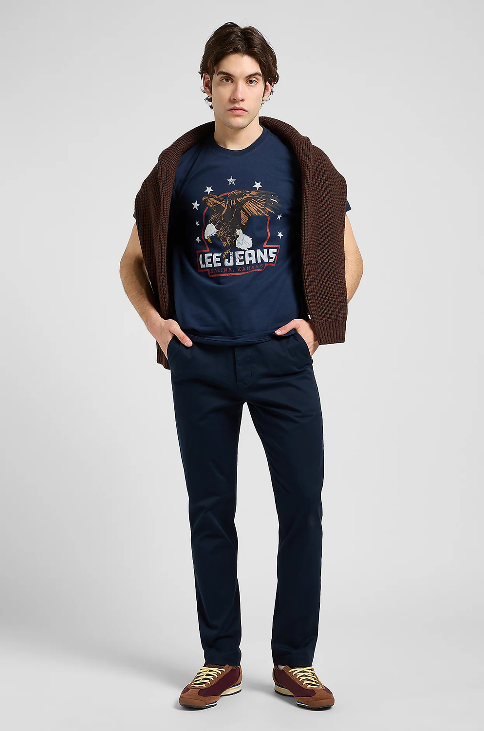 Camiseta Lee Essencial Graphic Tee Rive Navy