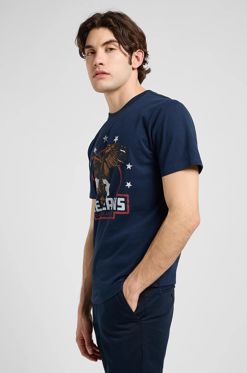 Camiseta Lee Essencial Graphic Tee Rive Navy