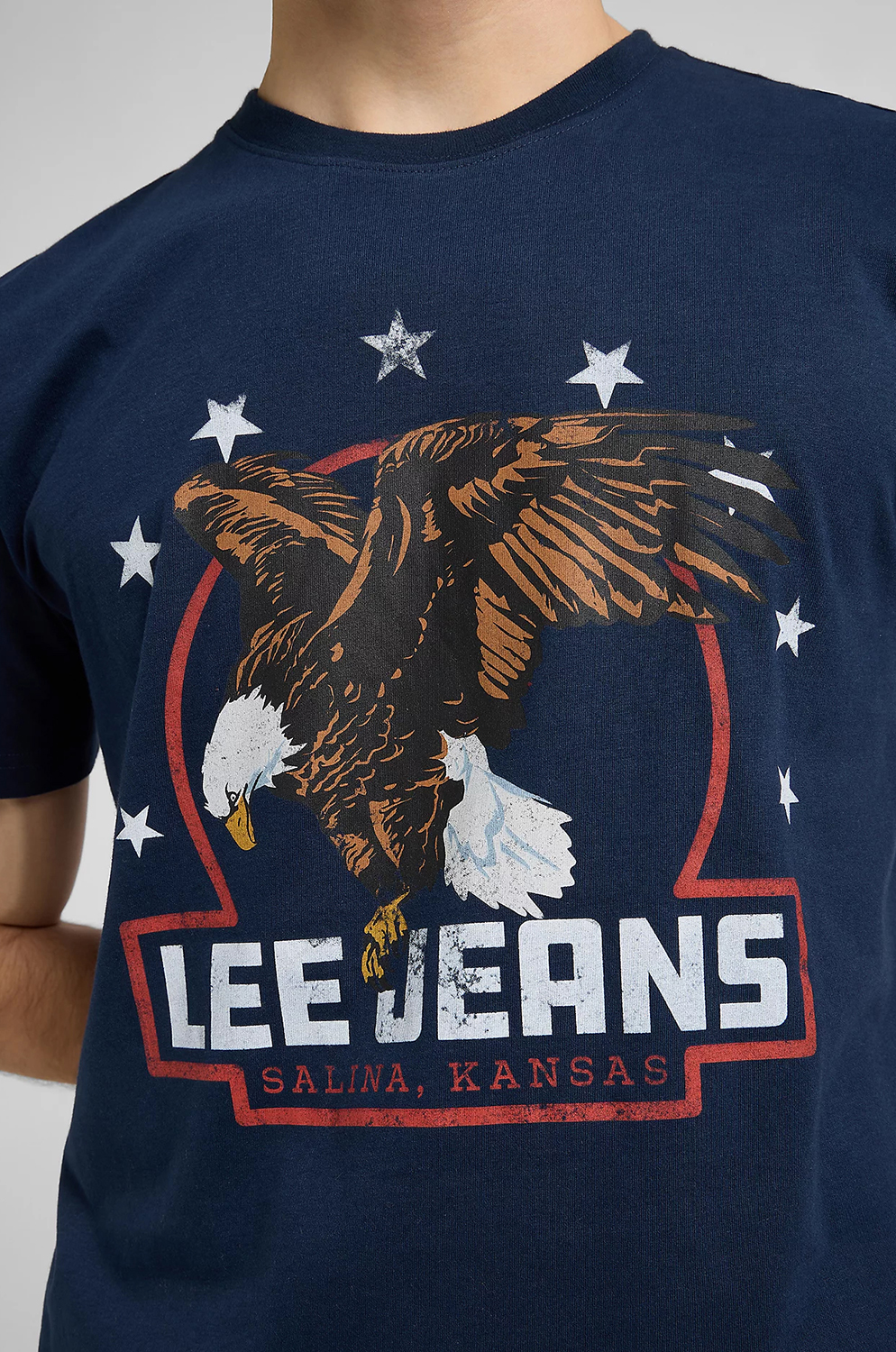 Camiseta Lee Essencial Graphic Tee Rive Navy