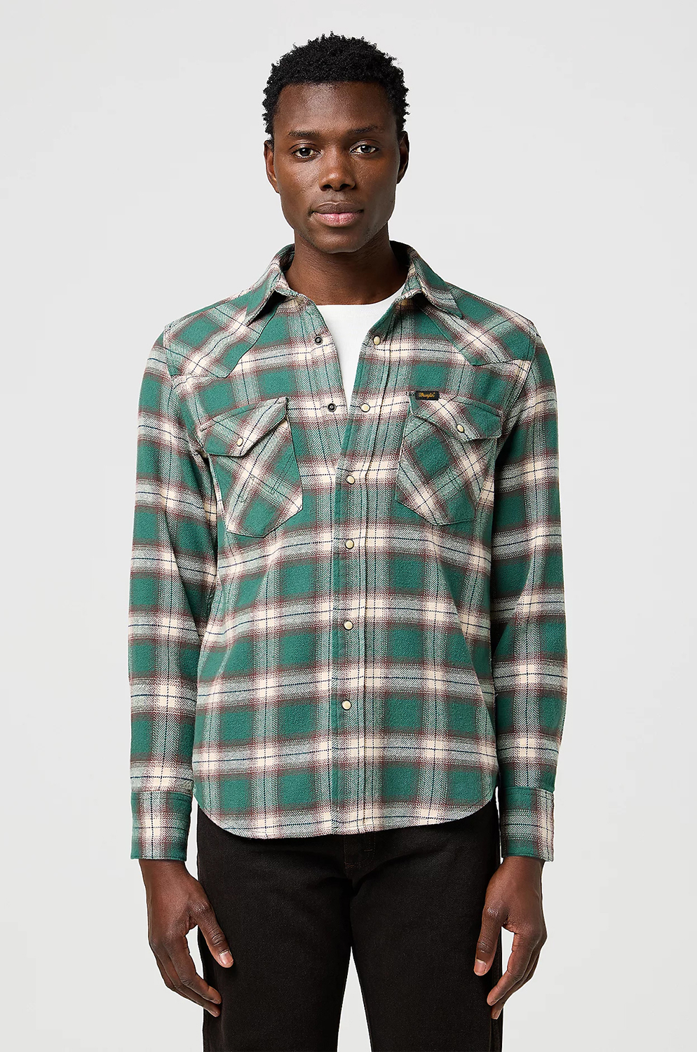 Camisa Wrangler Wrg Western Shirt Bistro Green