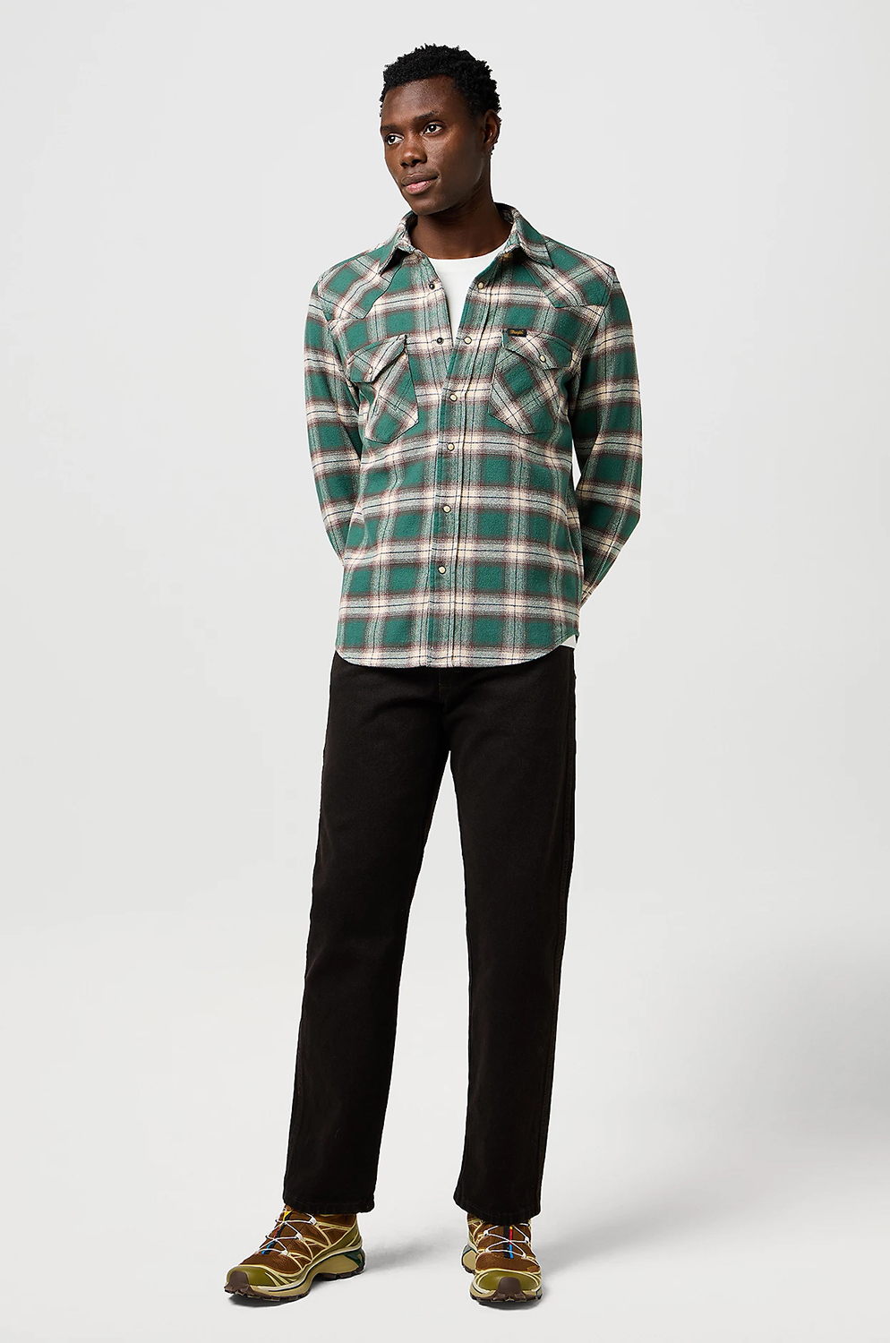Camisa Wrangler Wrg Western Shirt Bistro Green