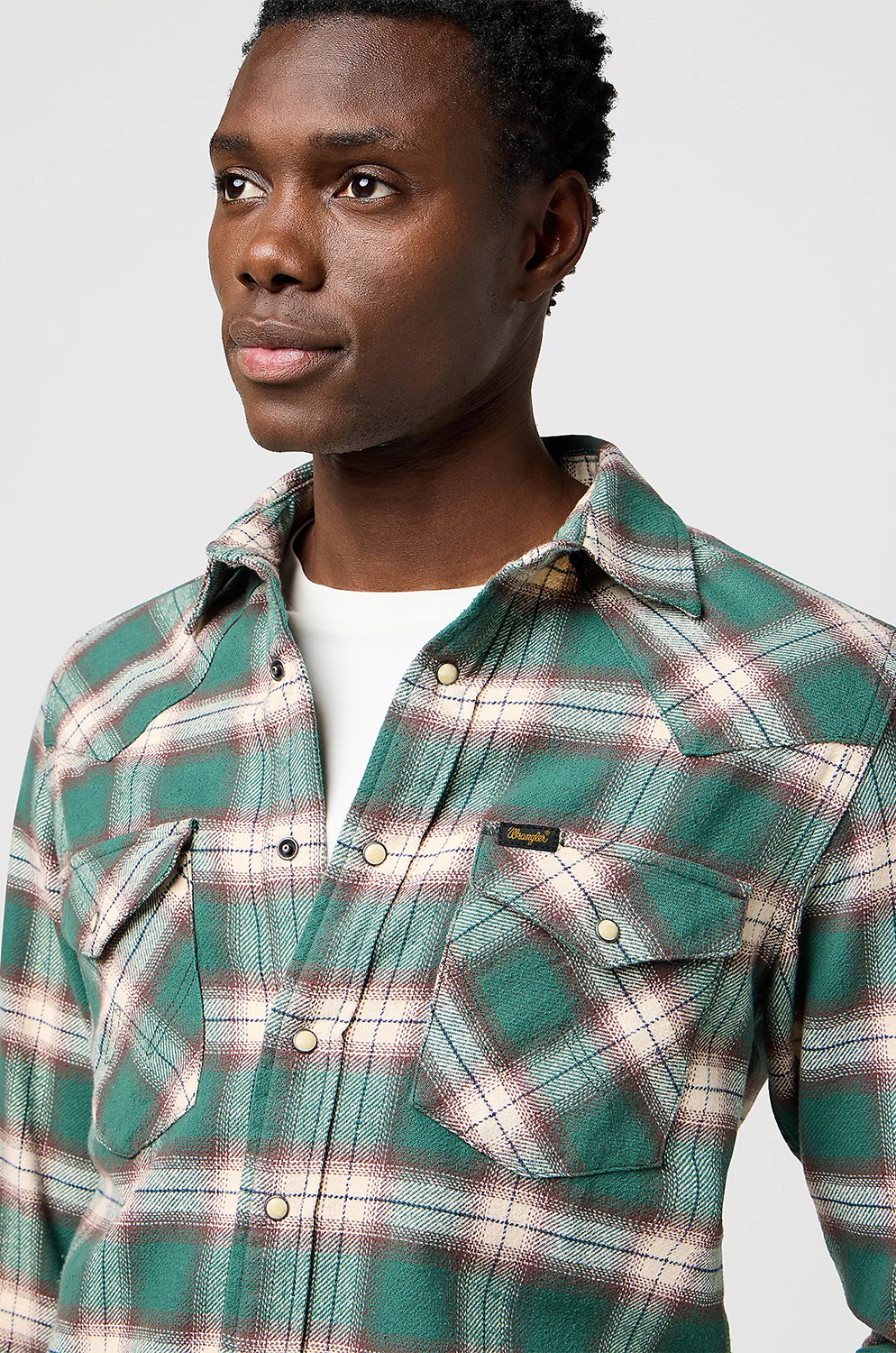 Camisa Wrangler Wrg Western Shirt Bistro Green