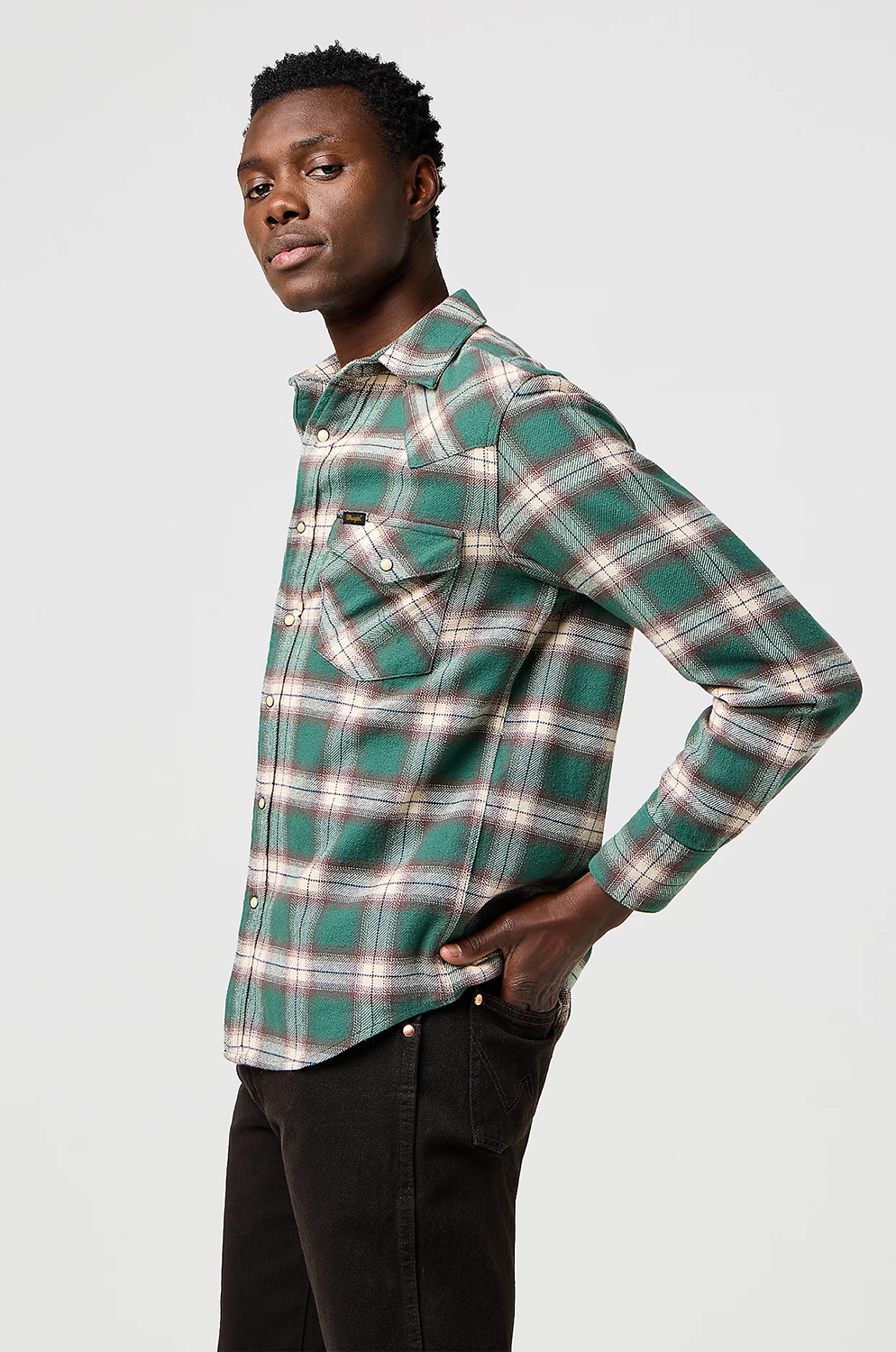 Camisa Wrangler Wrg Western Shirt Bistro Green