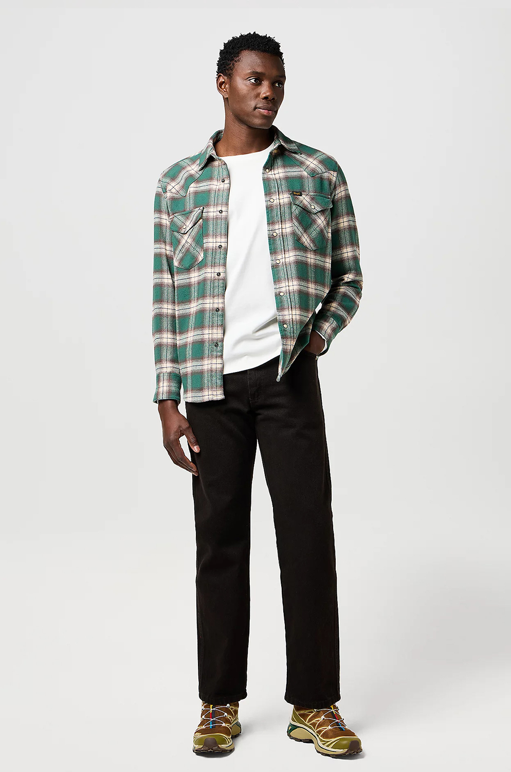 Camisa Wrangler Wrg Western Shirt Bistro Green