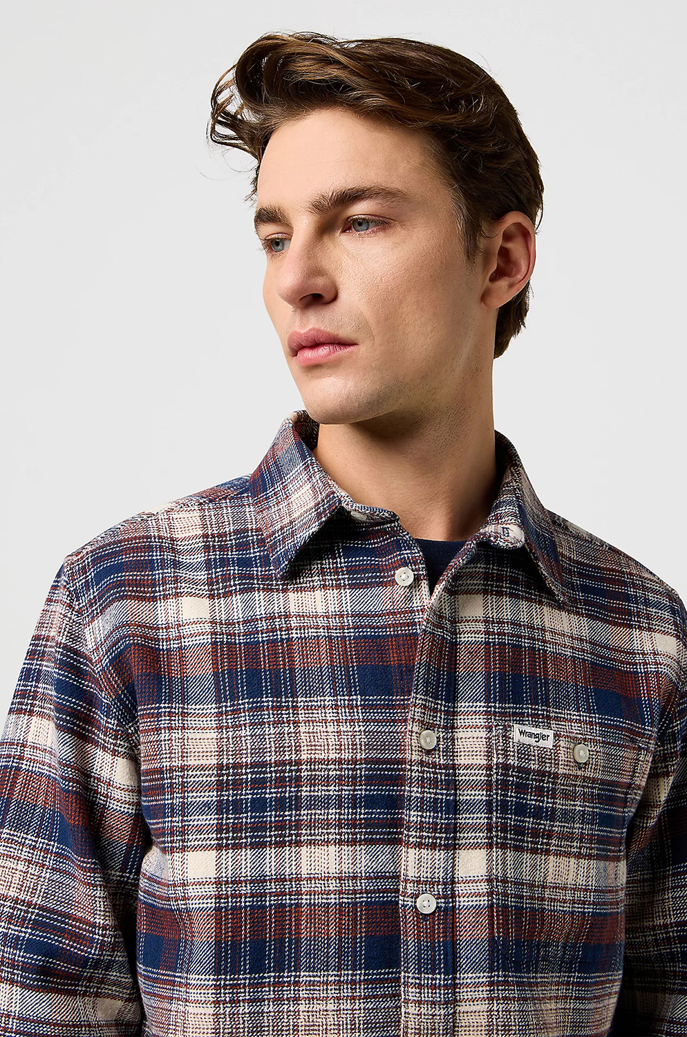 Camisa Wrangler Wrg Brushed Pkt Shirt Navy Birch