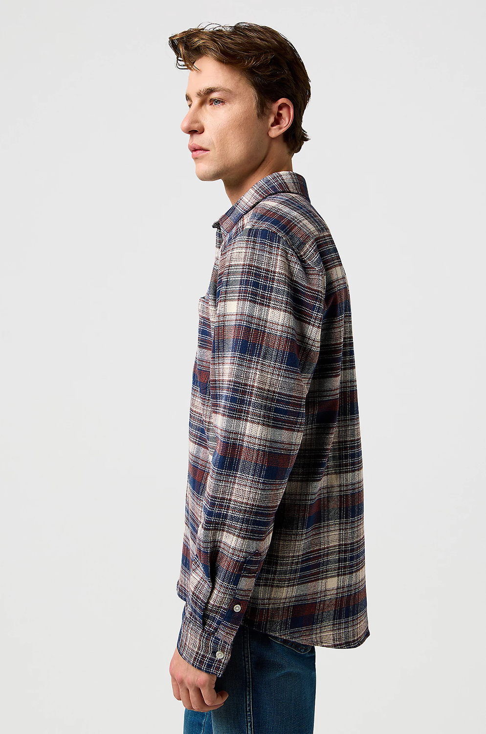 Camisa Wrangler Wrg Brushed Pkt Shirt Navy Birch