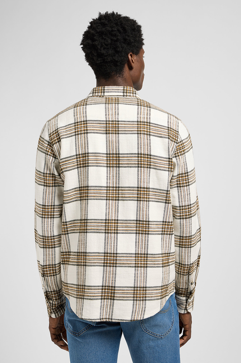 CAMISA LEE CLEAN WESTERN SHIRT ECRU OCHRE PLAID