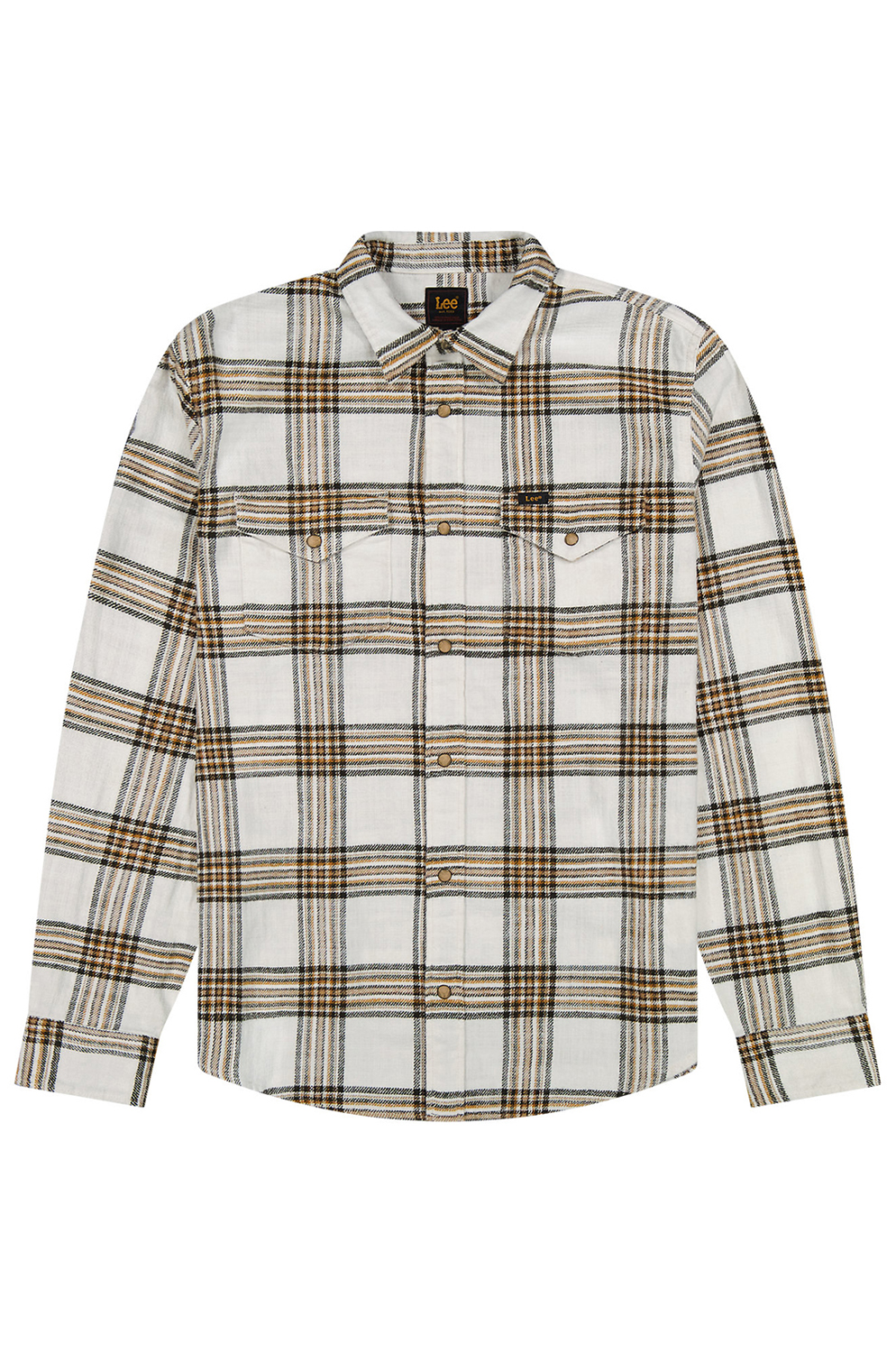 CAMISA LEE CLEAN WESTERN SHIRT ECRU OCHRE PLAID