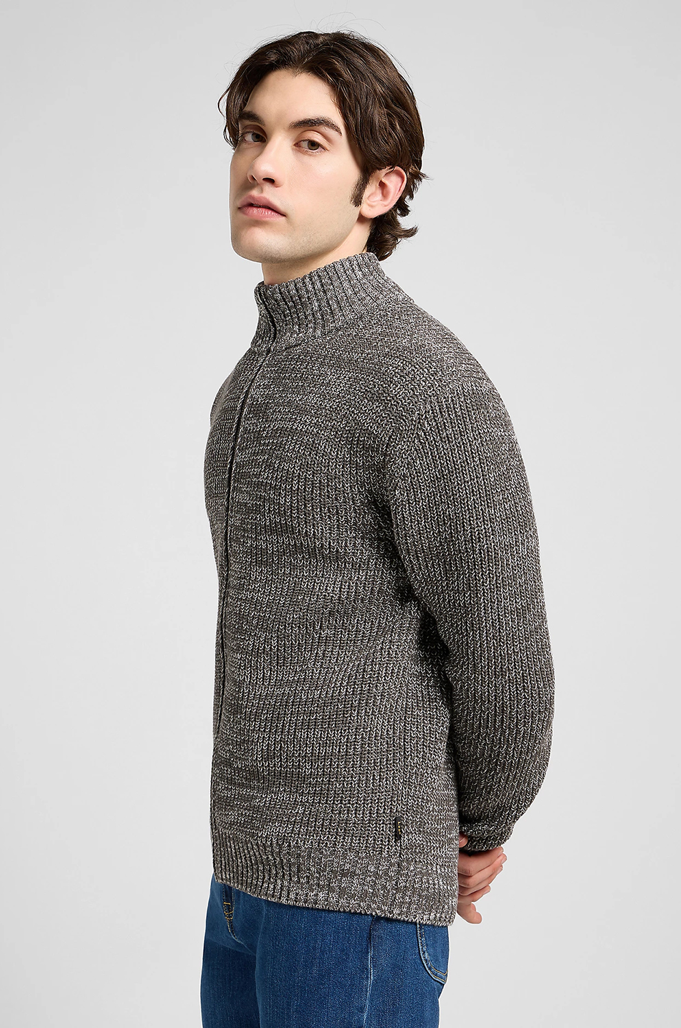 CHAQUETA LEE CARDIGAN ZIP SMOKE GRAY