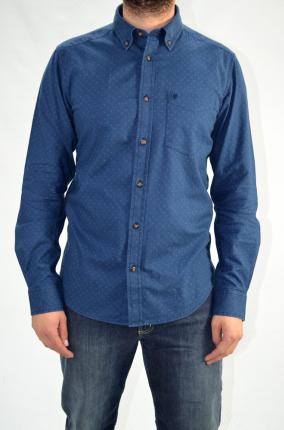 CAMISA WRANGLER W1PKT BUTTON-DOWN DRESS BLUE - Ver os detalles do produto