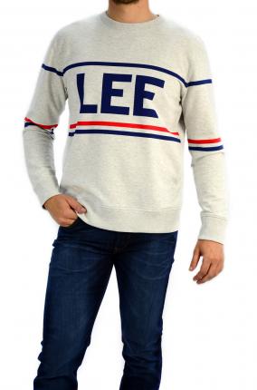 SUDADERA LEE LOGO CREW SHARP GREY MELE - Ver los detalles del producto