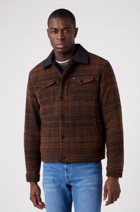 Cazadora Wrangler Wool Trucker Jacket Carafe Brown - Ver os detalles do produto