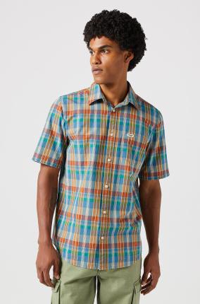 Camisa Wrangler Wrg Ss 1 Pkt Shirt Tan Madaras - Ver os detalles do produto