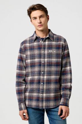 Camisa Wrangler Wrg Brushed Pkt Shirt Navy Birch - Ver los detalles del producto