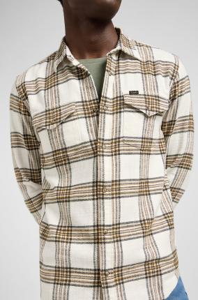 CAMISA LEE CLEAN WESTERN SHIRT ECRU OCHRE PLAID - Ver los detalles del producto