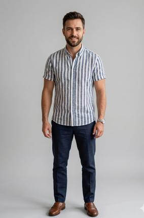 CAMISA YES ZEE MOD C721 AZUL - Ver os detalles do produto