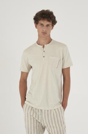 CAMISETA YES ZEE MOD T707 BEIG - Ver os detalles do produto