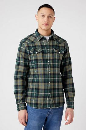 Sobrecamisa Wrangler Wrg Western Shirt Deep Lichen - Ver os detalles do produto